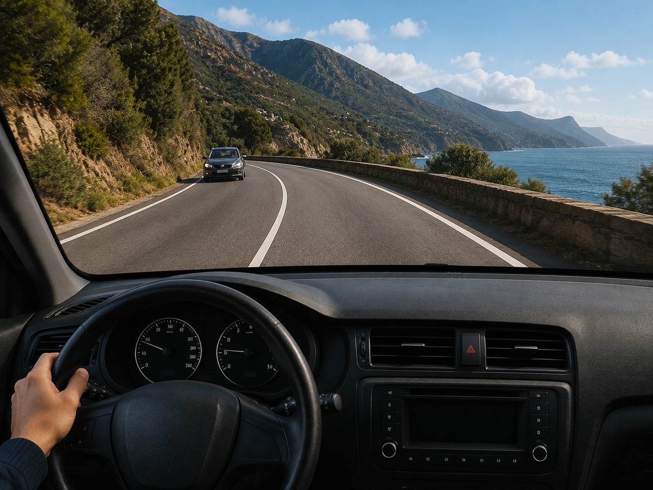Why should you avoid braking hard on a curve?