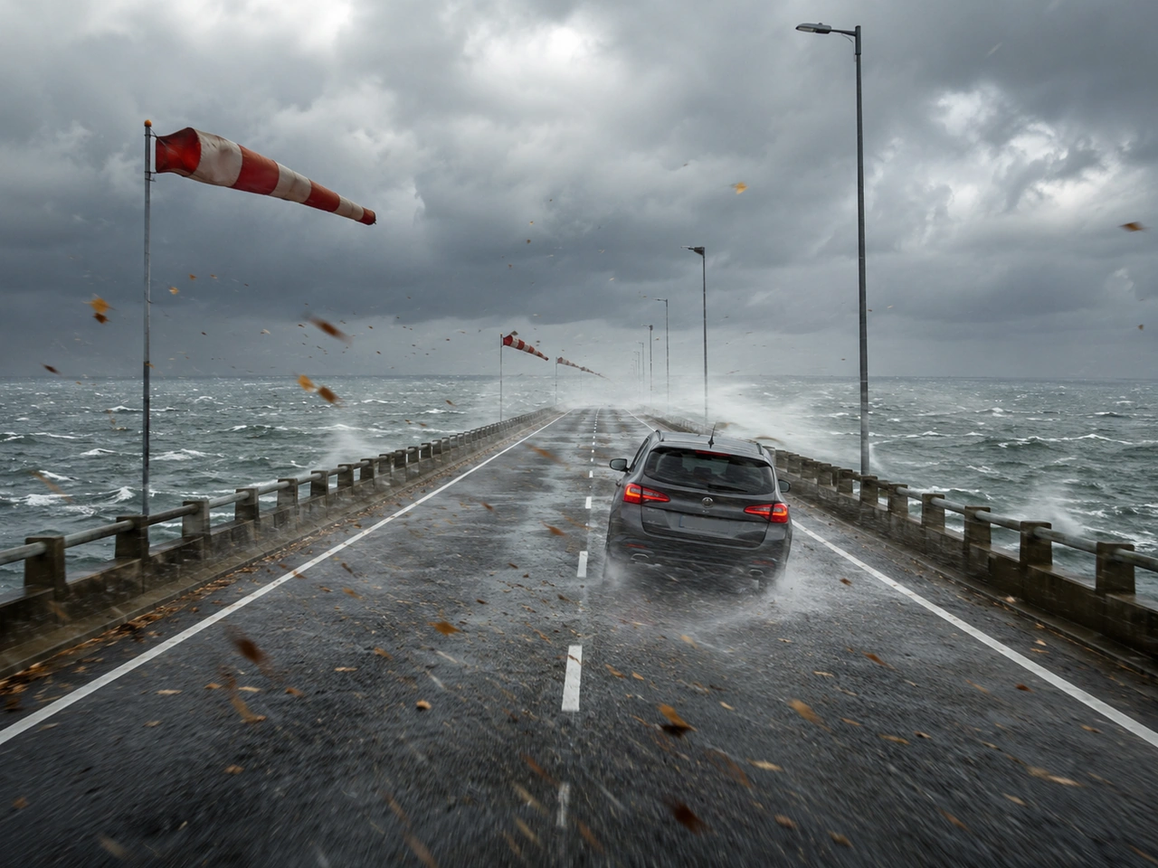 Why can bridges be dangerous in strong winds?