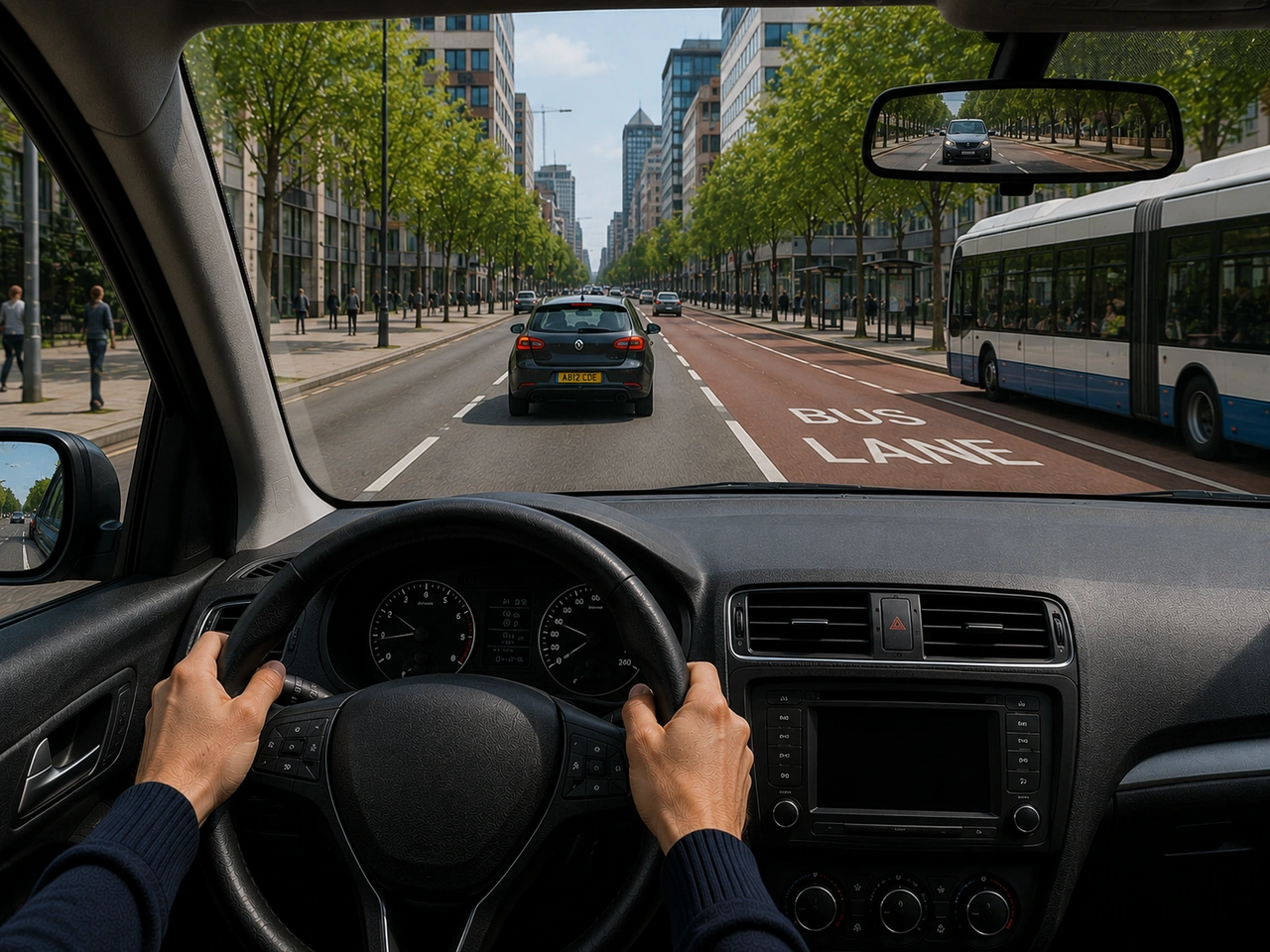 Why should you take extra care when crossing a tram or bus lane?
