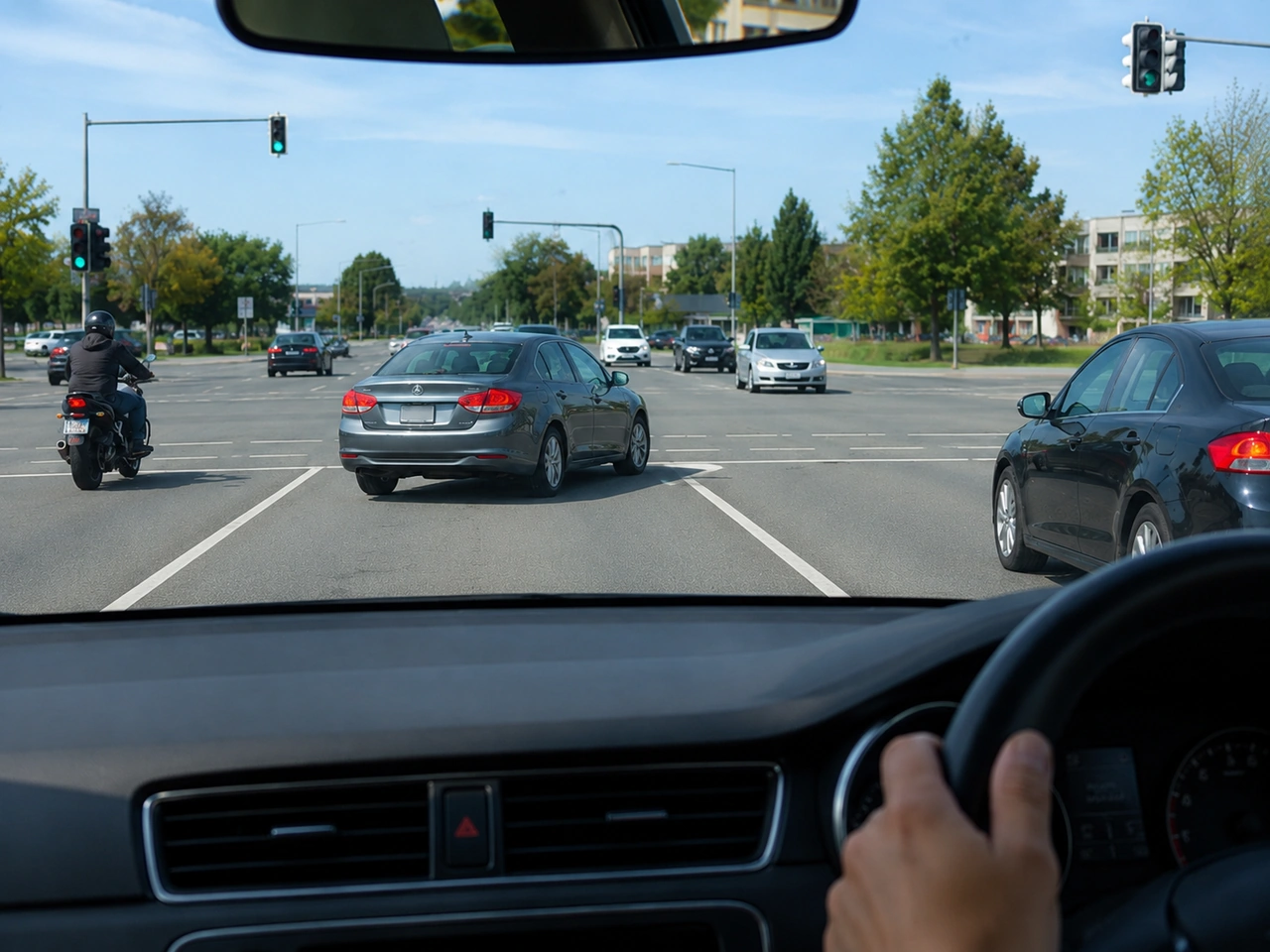 Why should you avoid changing lanes inside an intersection?