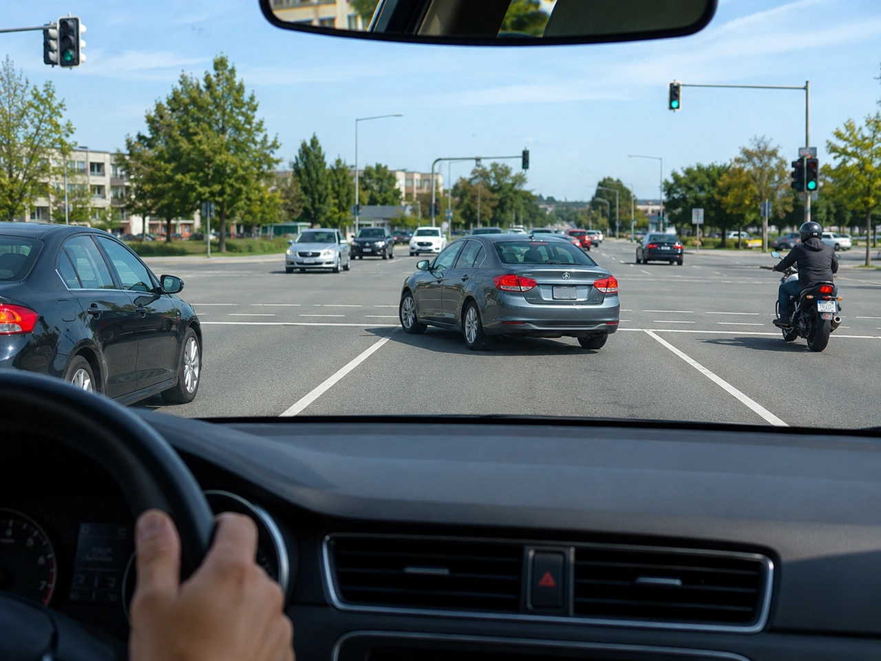 Why should you avoid changing lanes inside an intersection?