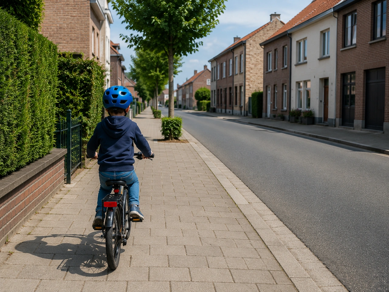 May a cyclist younger than 10 ride on the pavement in Belgium?