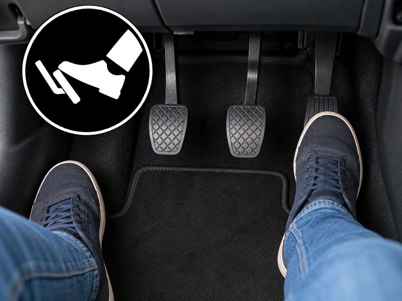 Which pedal is used to increase the vehicle's speed?