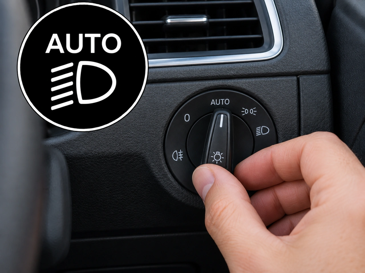 What does the AUTO setting on the lighting control do?