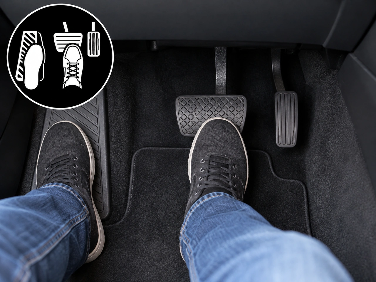 Which foot should normally operate the brake and accelerator in an automatic vehicle?