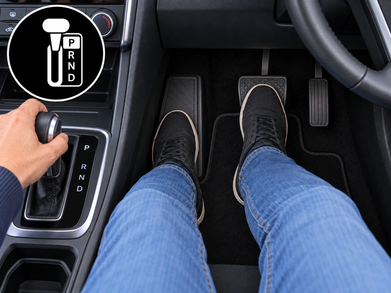 When should you select P (Park) in an automatic vehicle?