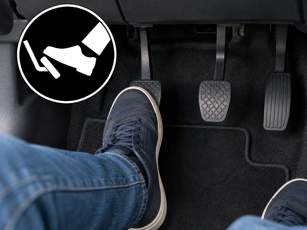 What is the purpose of the clutch pedal in a manual vehicle?