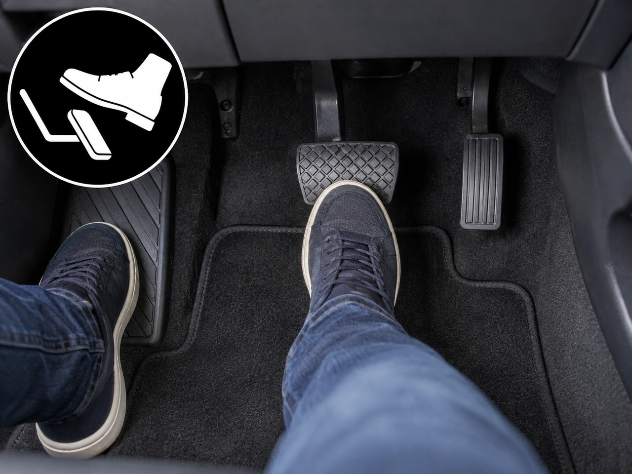 What does it mean to cover the brake pedal?