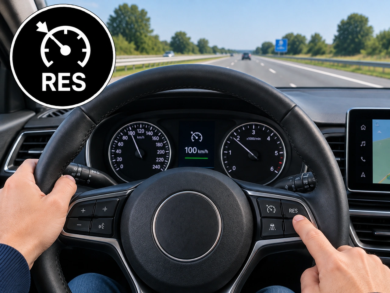 What does the resume function of cruise control normally do?