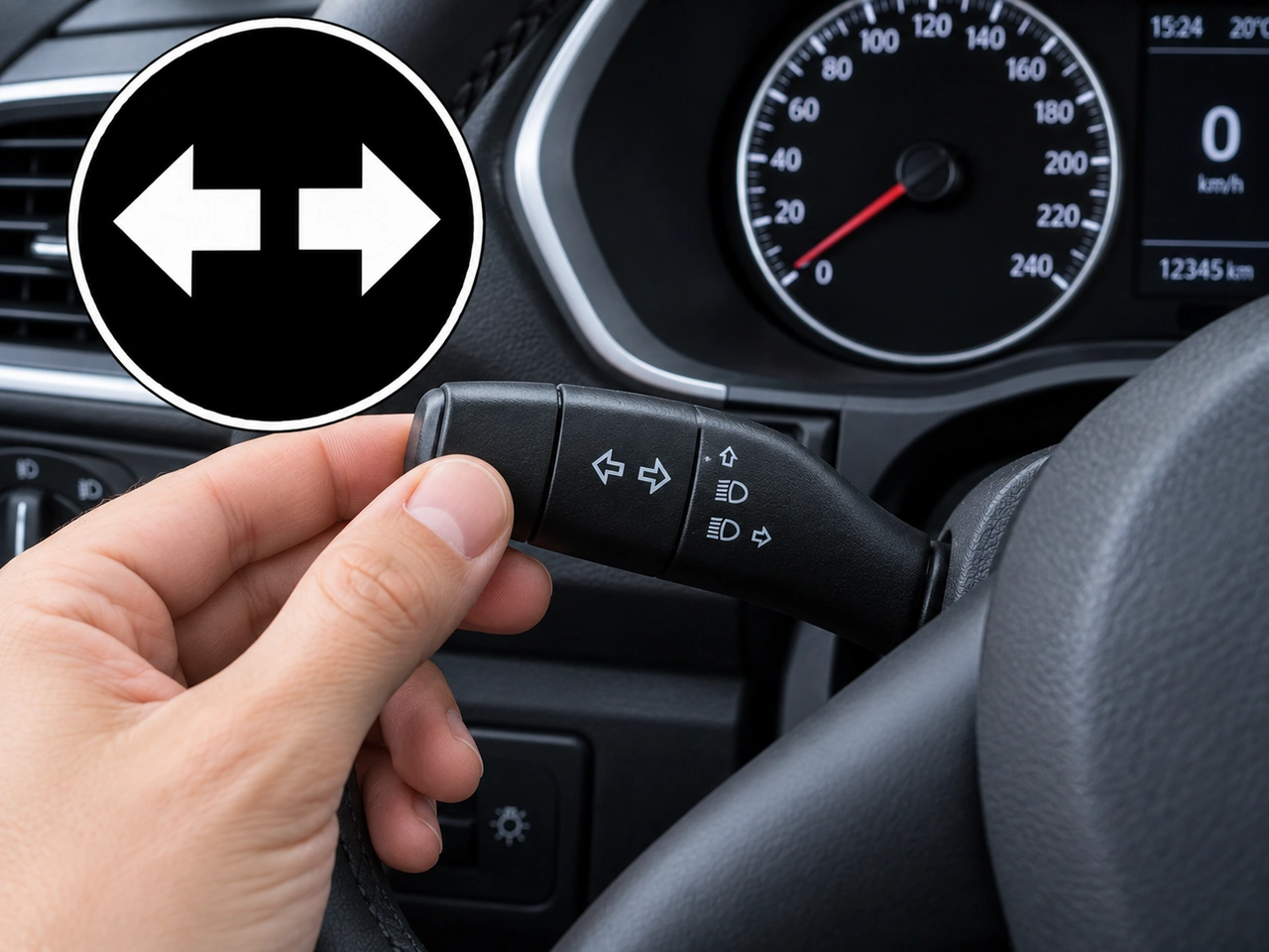 Which control is normally used to operate the direction indicators?