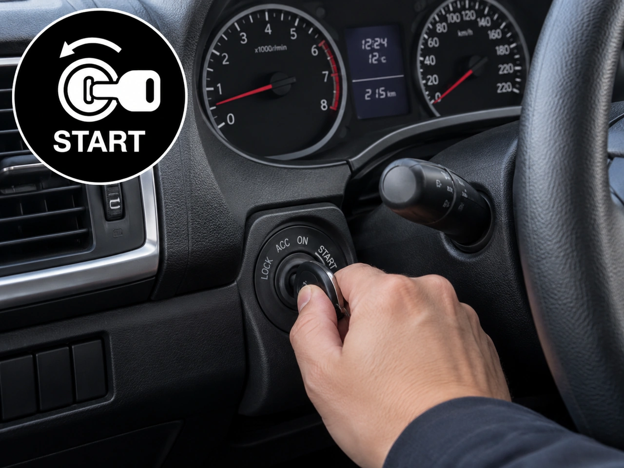 What should you do with the ignition key once the engine starts?