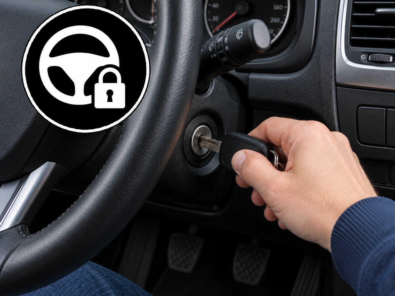 What may happen to the steering when the ignition key is removed?