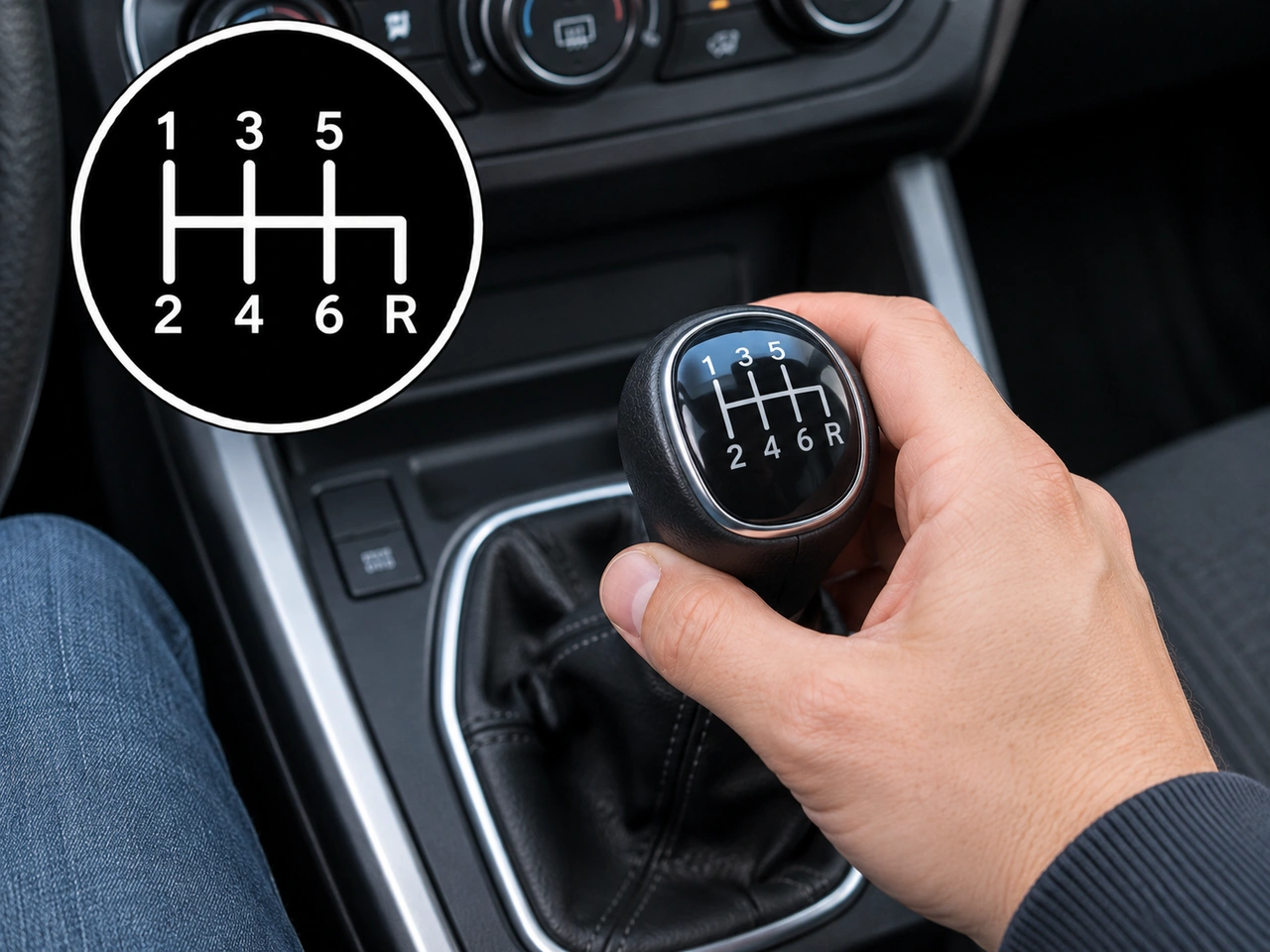 Which gear is used to drive a manual vehicle backwards?