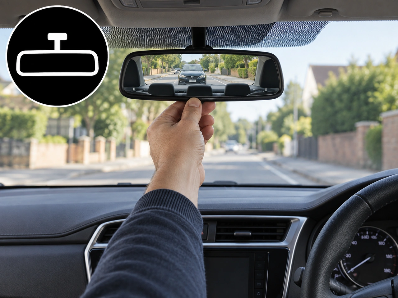 How should the interior rear-view mirror be adjusted?