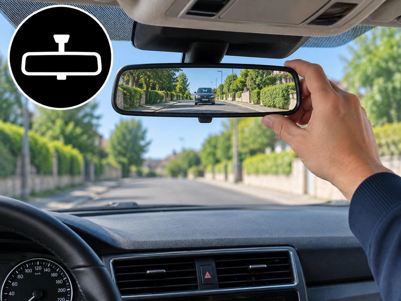 How should the interior rear-view mirror be adjusted?