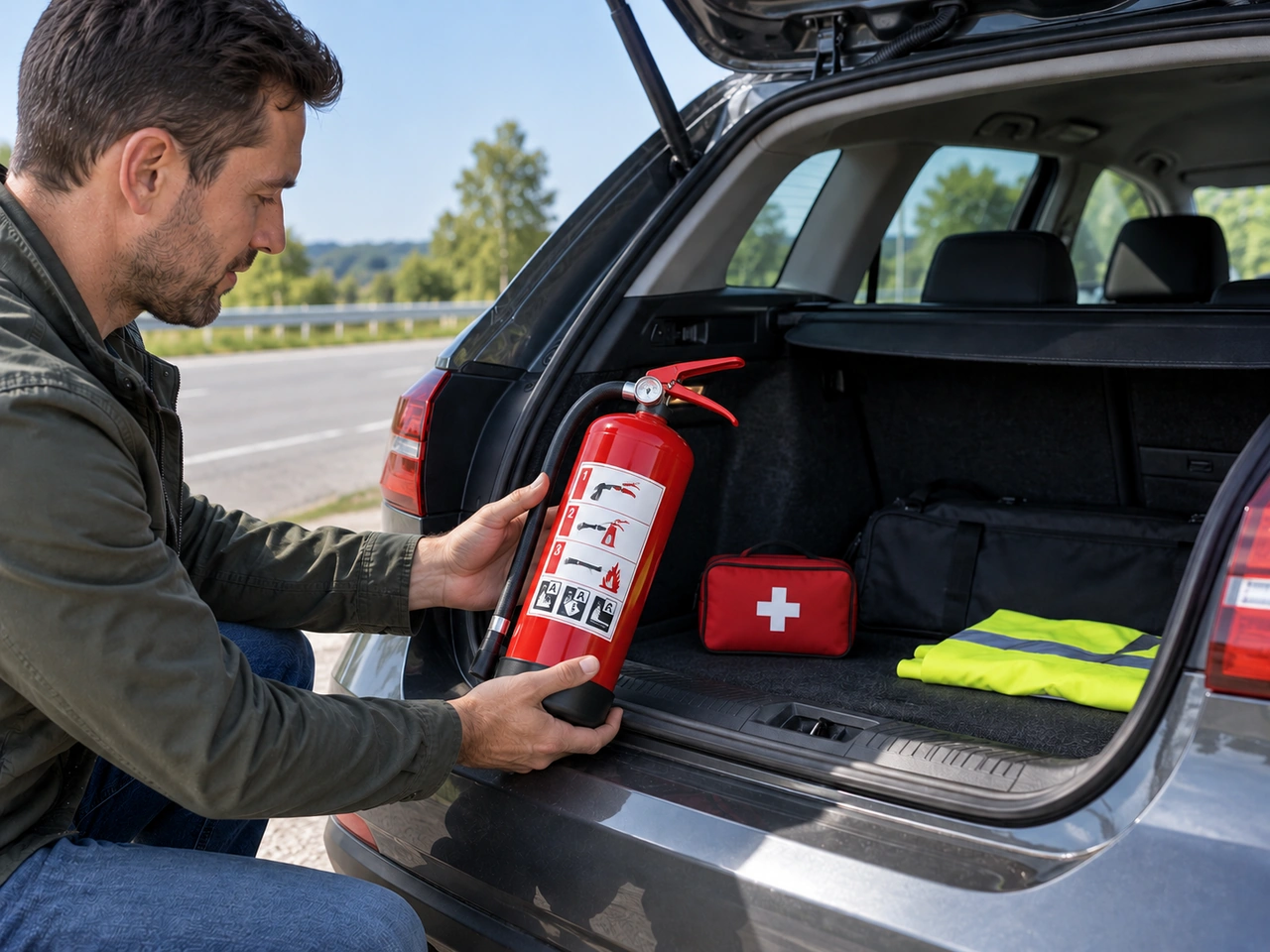 Is a fire extinguisher required in cars in France?