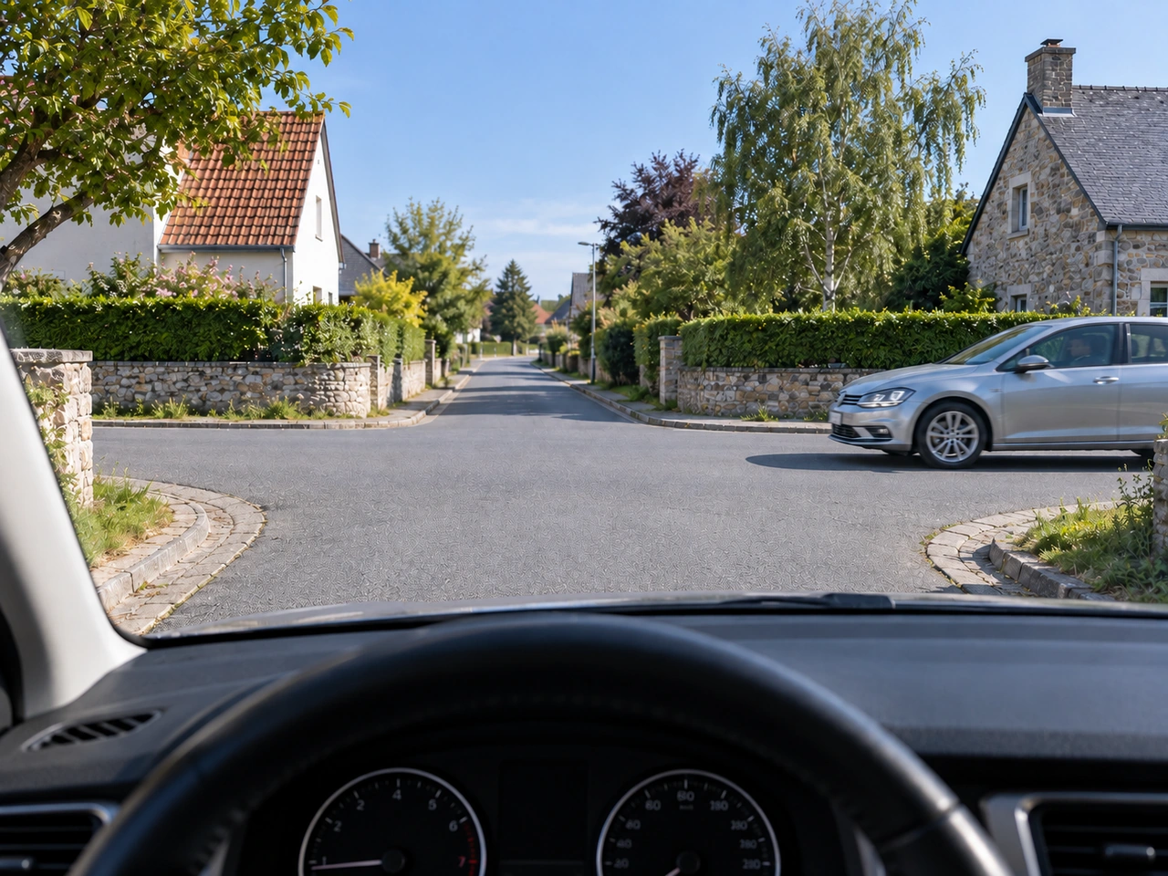 Does the priority-to-the-right rule apply in Denmark?