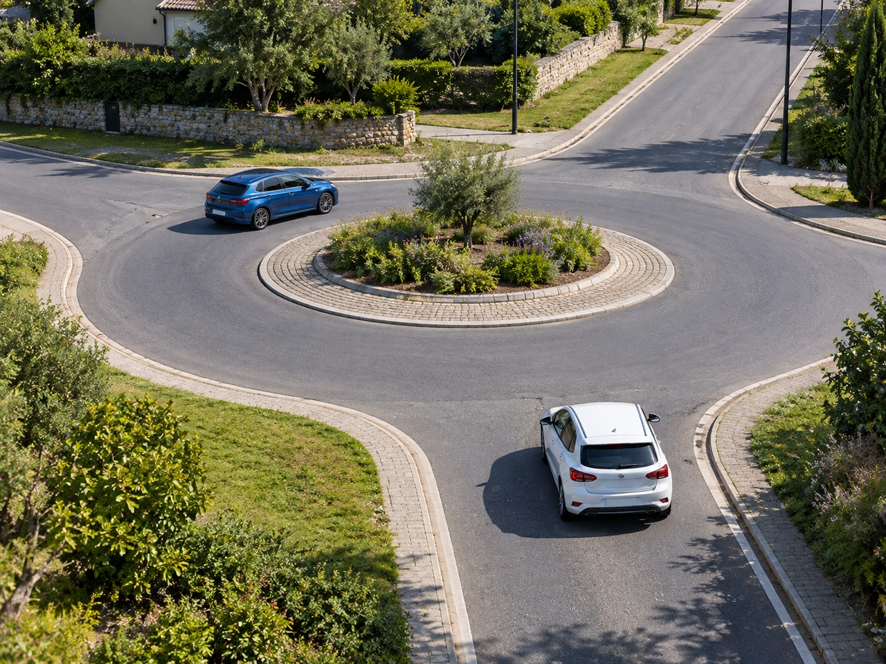 Who normally has priority at roundabouts in India?