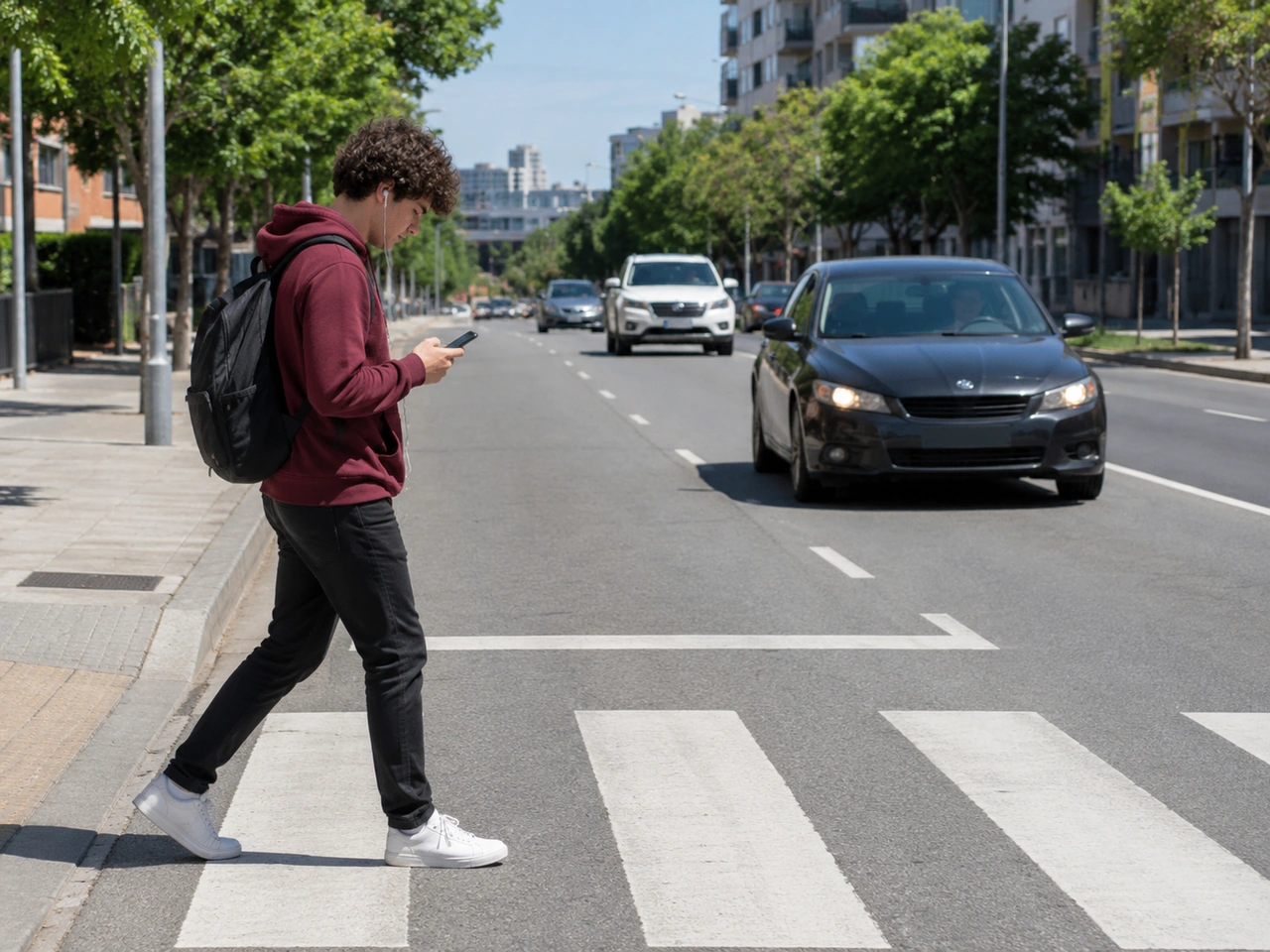 Why is it dangerous to cross while listening to loud music?