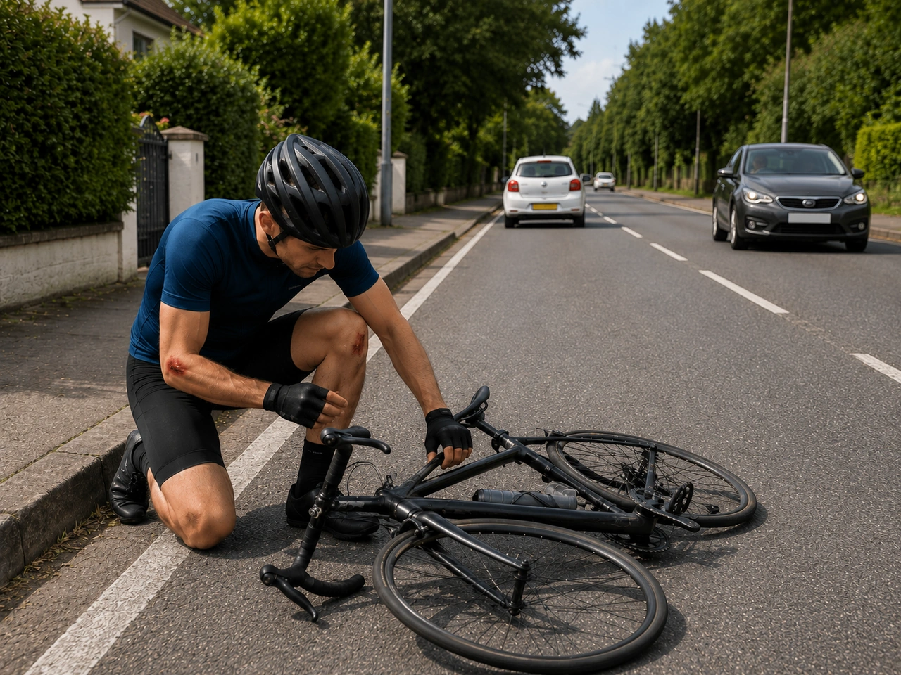 What should cyclists do after a collision or hard fall?