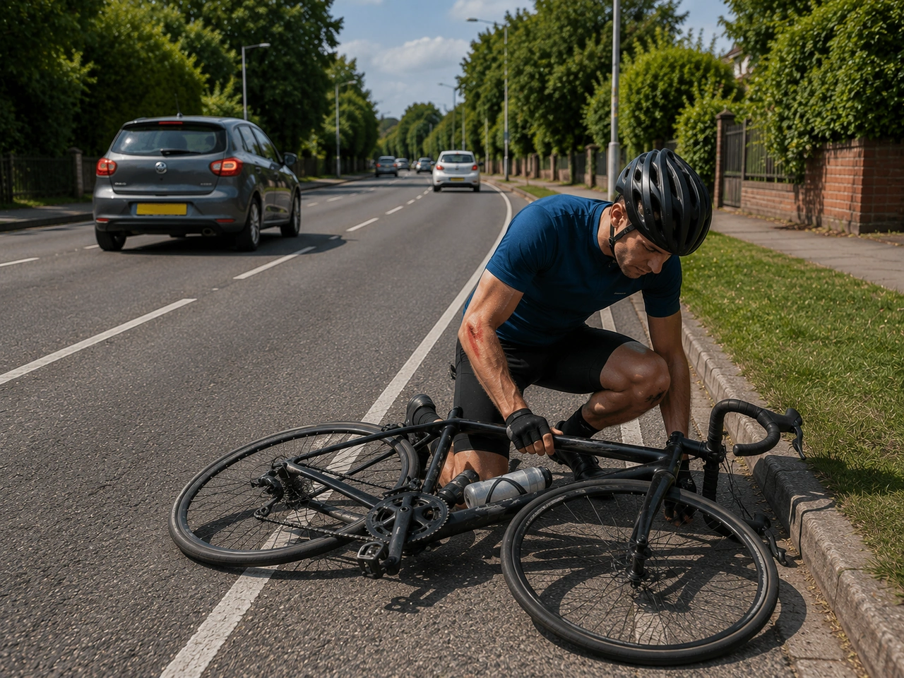 What should cyclists do after a collision or hard fall?