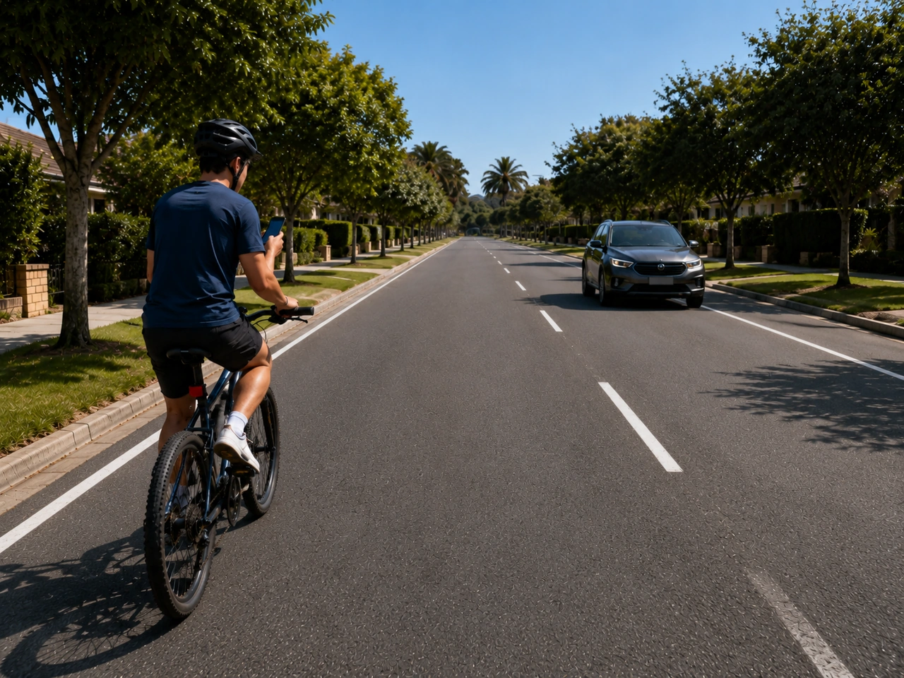 Why should cyclists avoid using a handheld phone?
