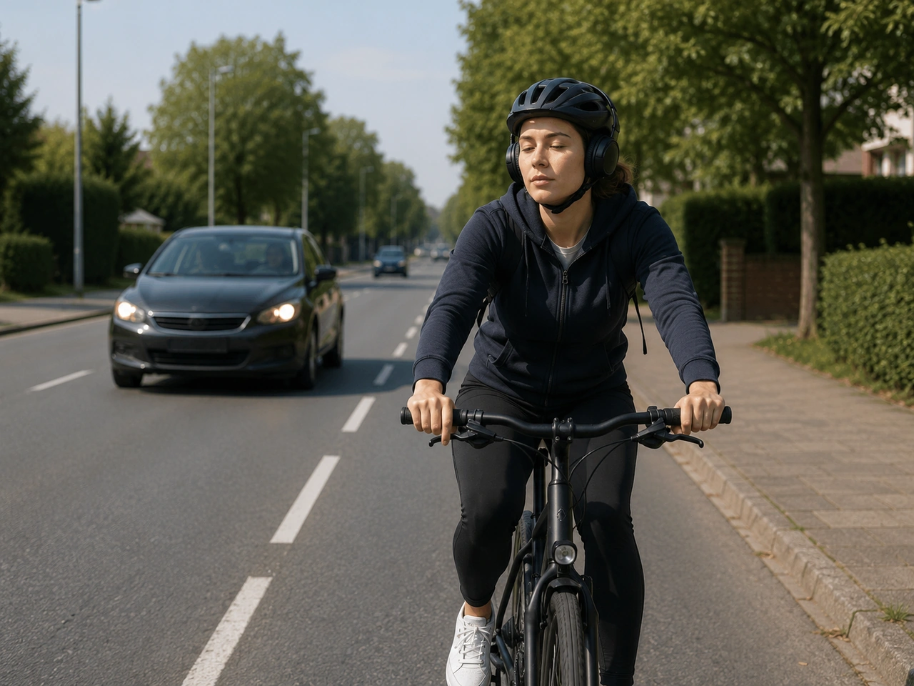 Why can loud music be dangerous while cycling?