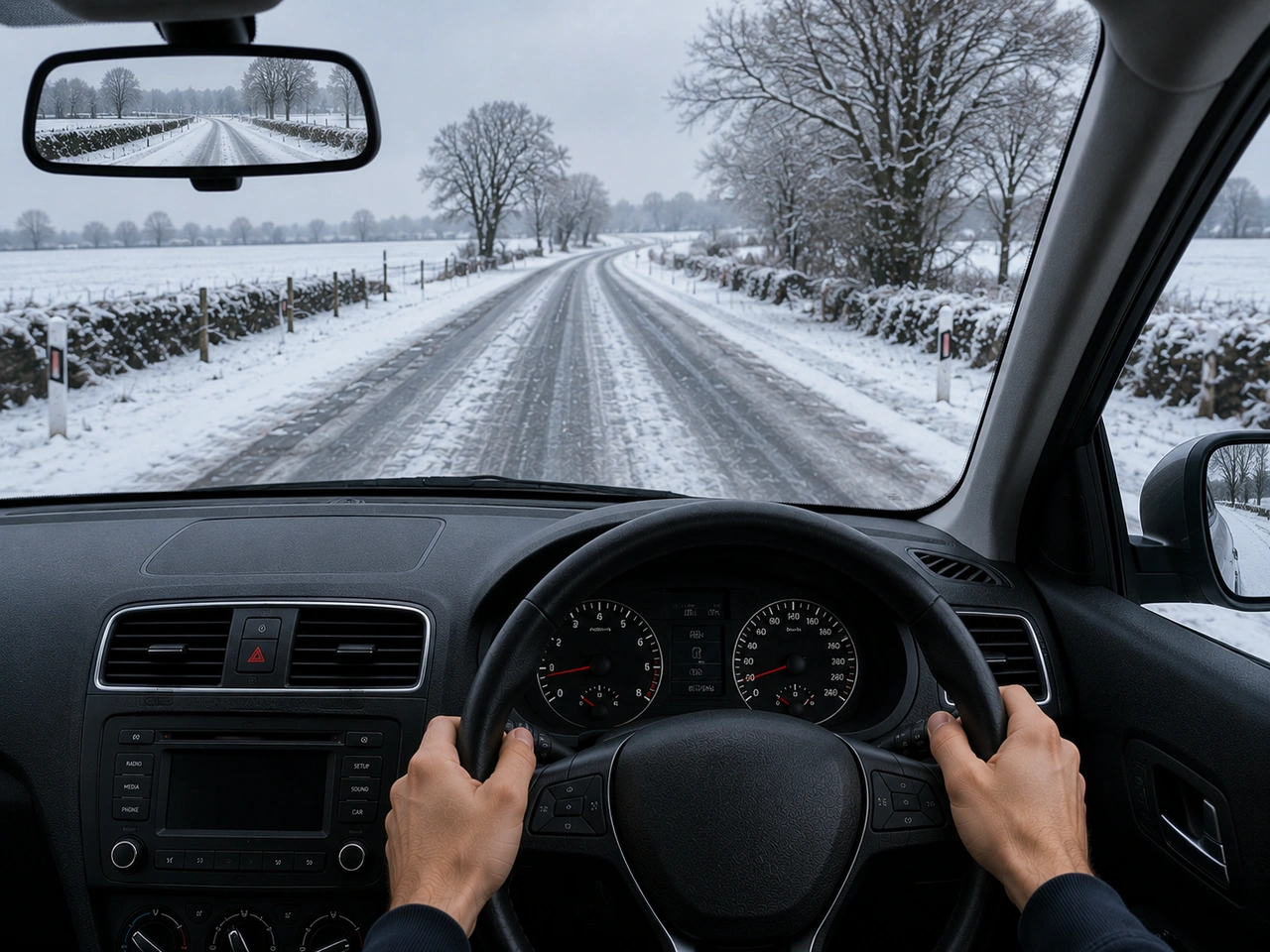 What should you do when driving on icy roads?