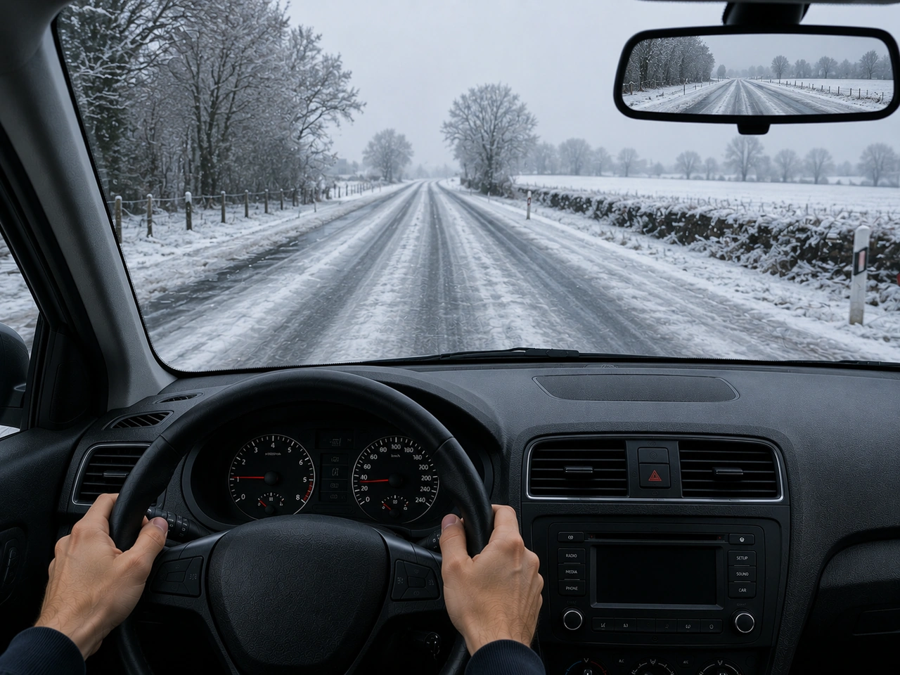 What should you do when driving on icy roads?