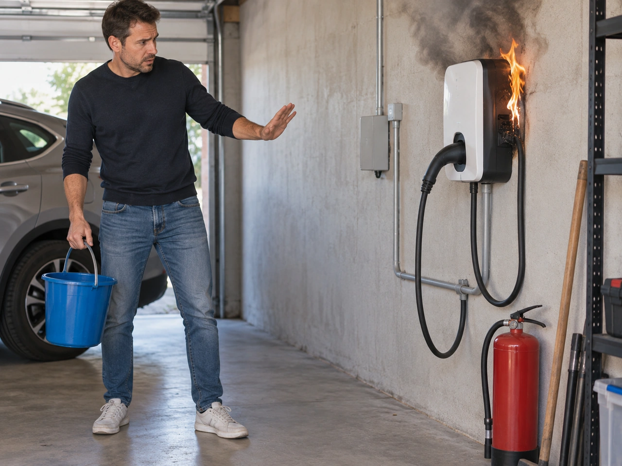 Why should you not use water on a fire involving live electrical equipment?