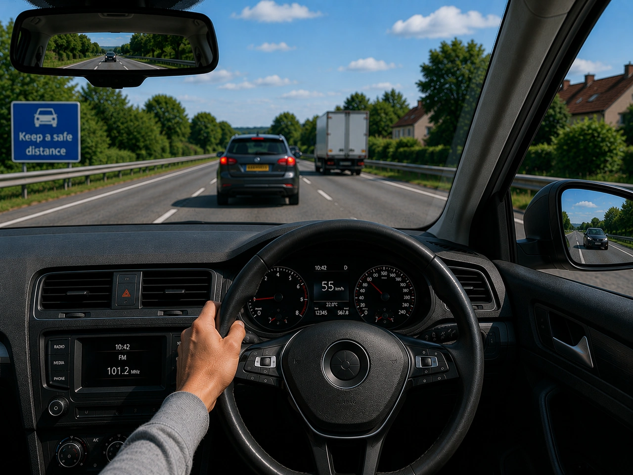 You should follow the vehicle in front as closely as possible in traffic.