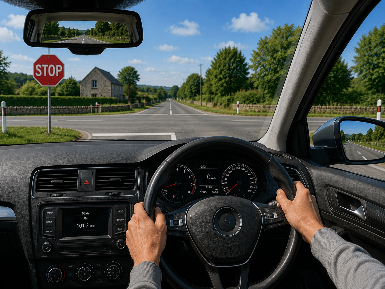 You may ignore a stop sign if the road looks empty.