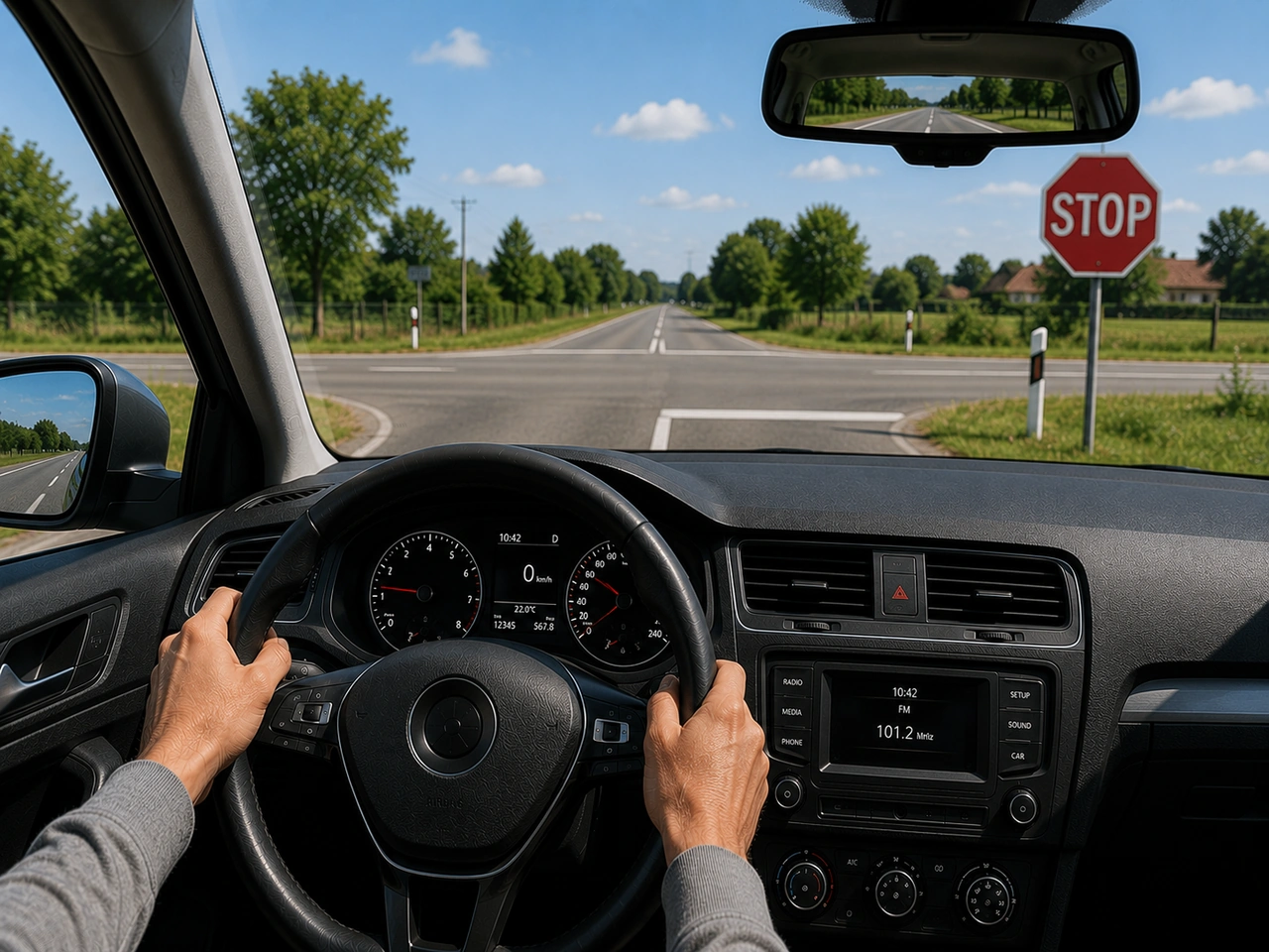 You may ignore a stop sign if the road looks empty.