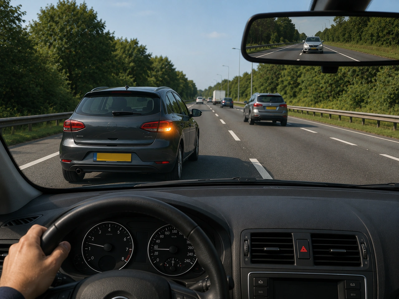 You should signal before turning or changing lanes.