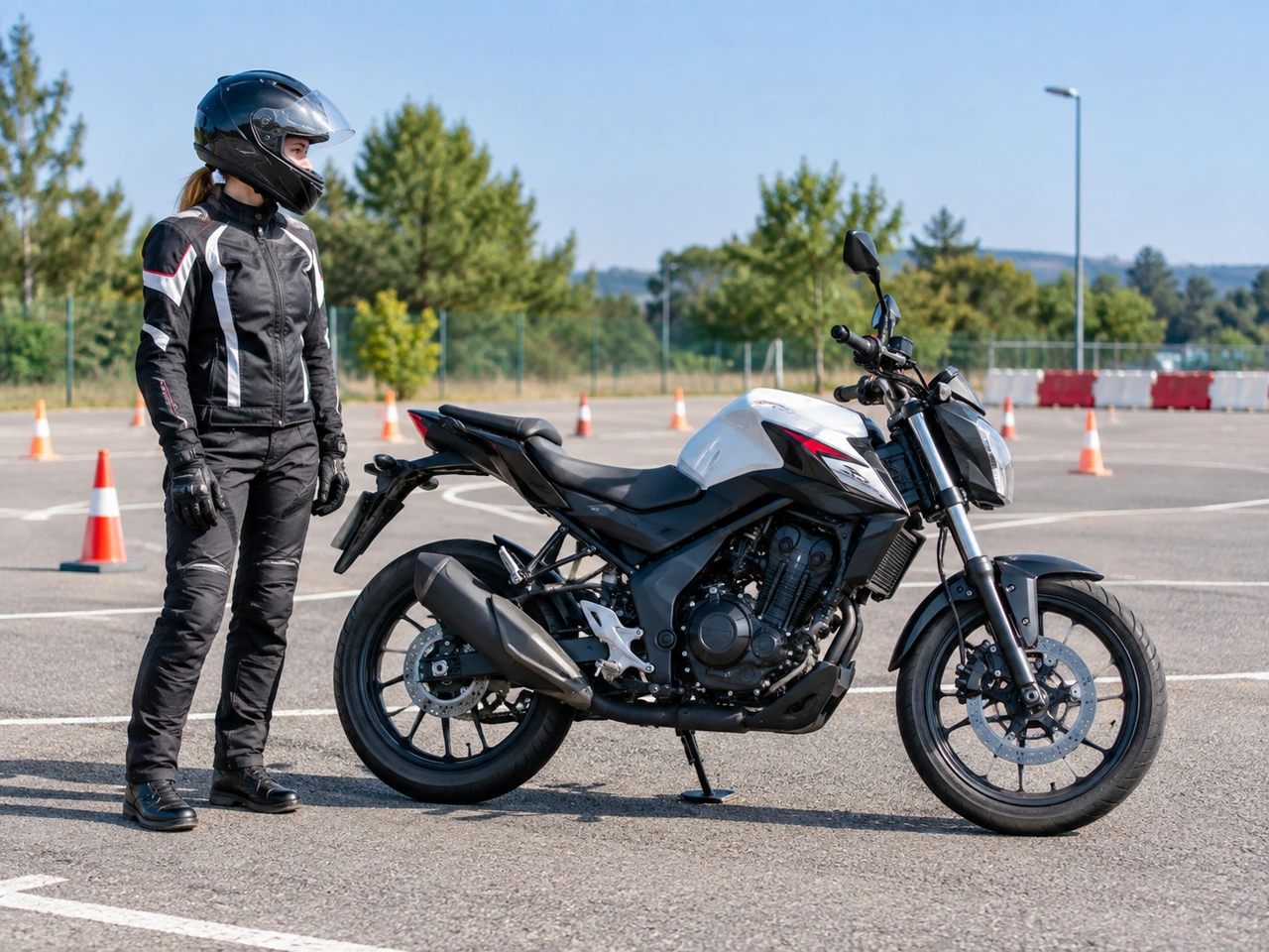 What is the minimum licence for a 125 cm³, 11 kW motorcycle at 0.1 kW/kg?