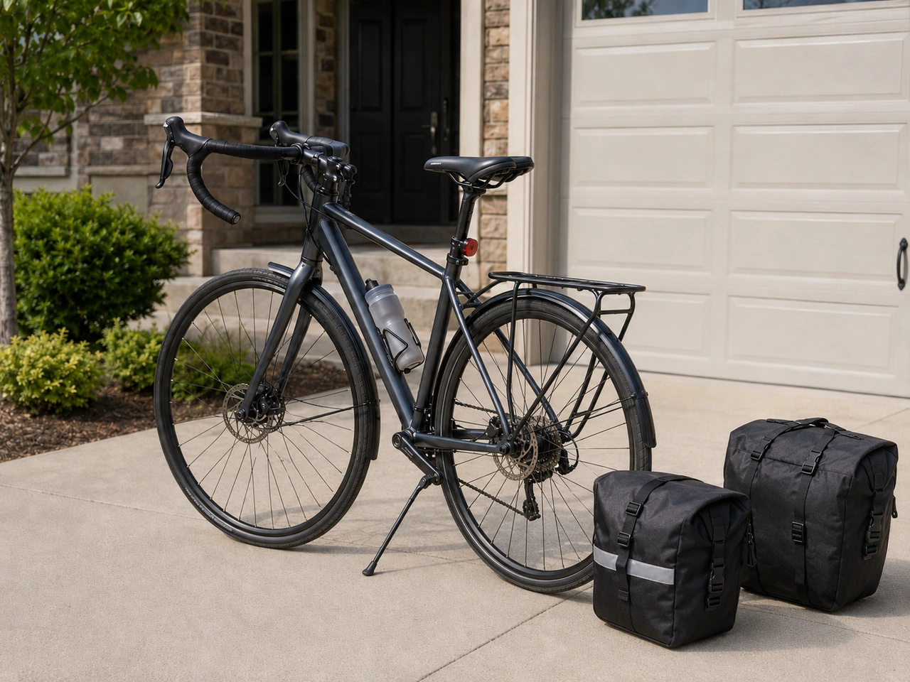 How should luggage be carried on a bicycle?