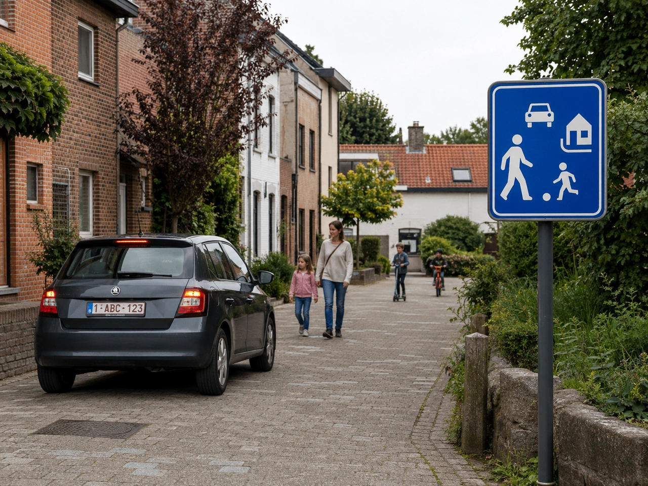 What is the maximum speed inside a Belgian residential zone or shared-space zone?
