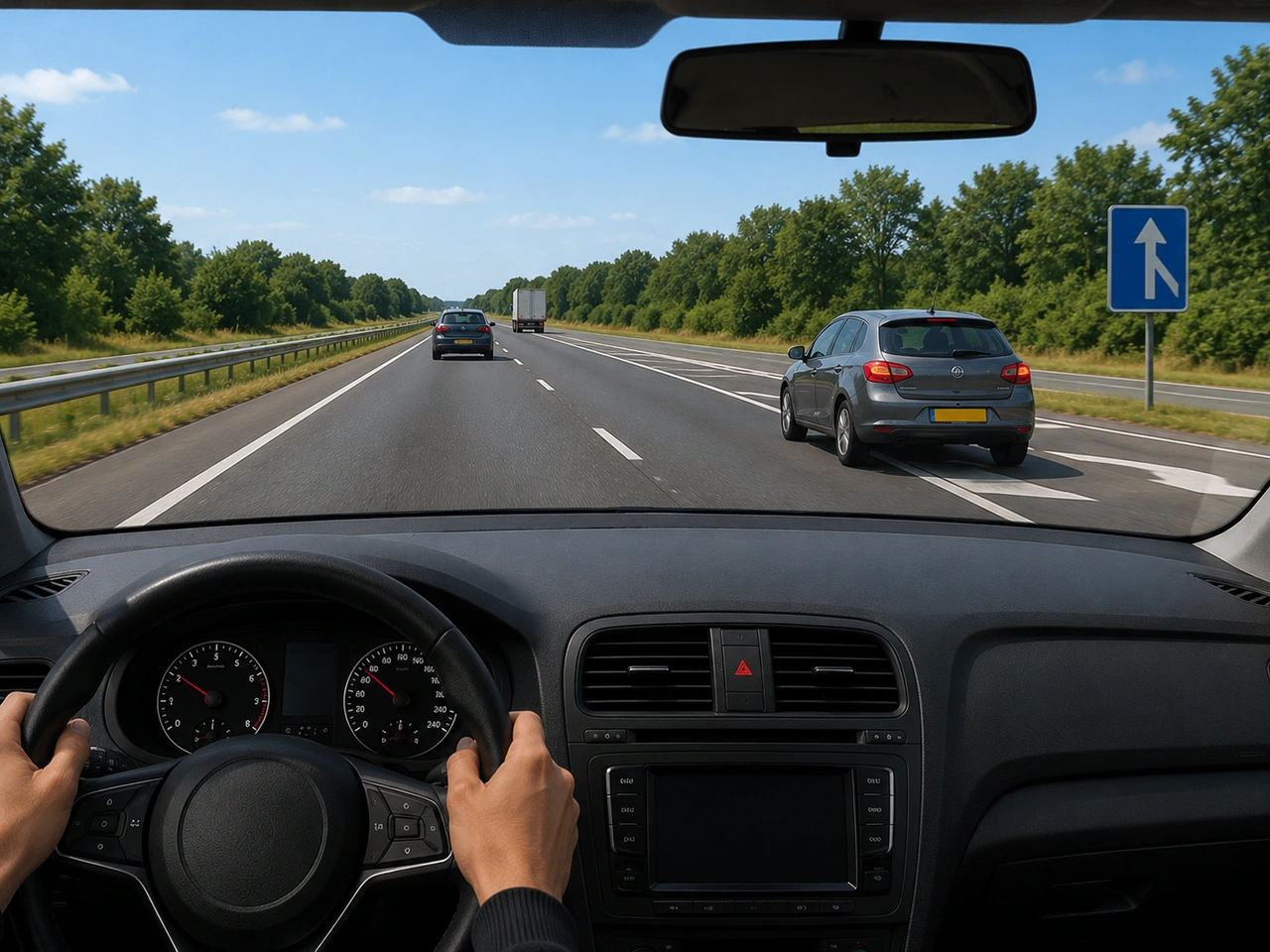 What should you do when traffic is merging from another lane?