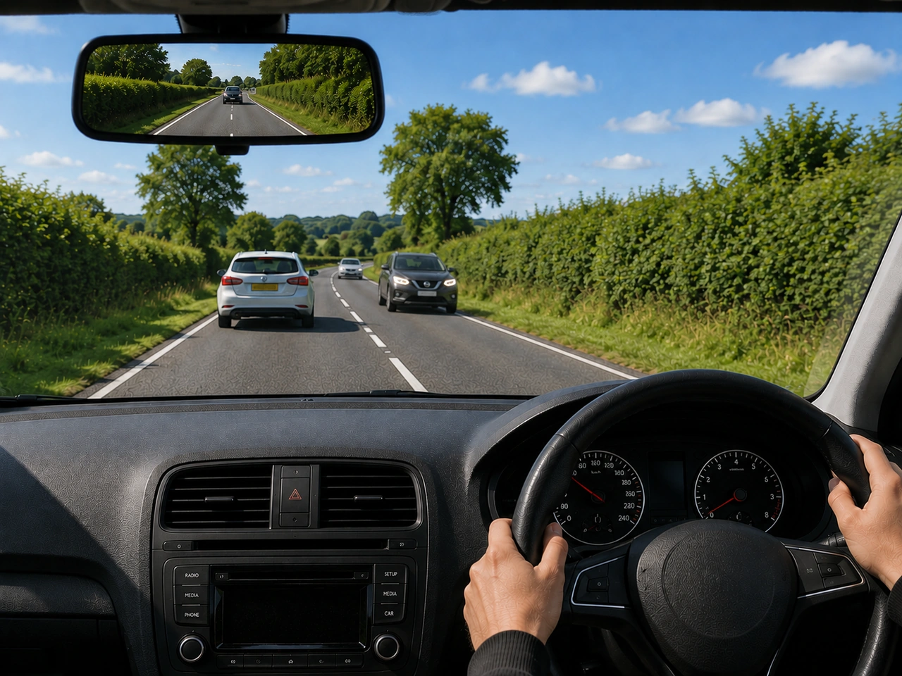 Why should you check your mirrors before braking?