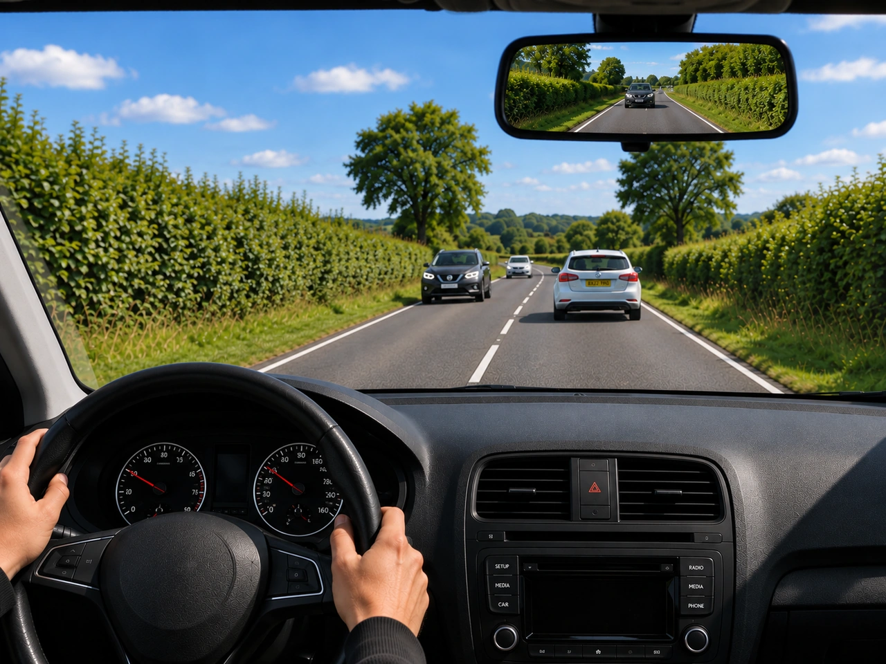 Why should you check your mirrors before braking?