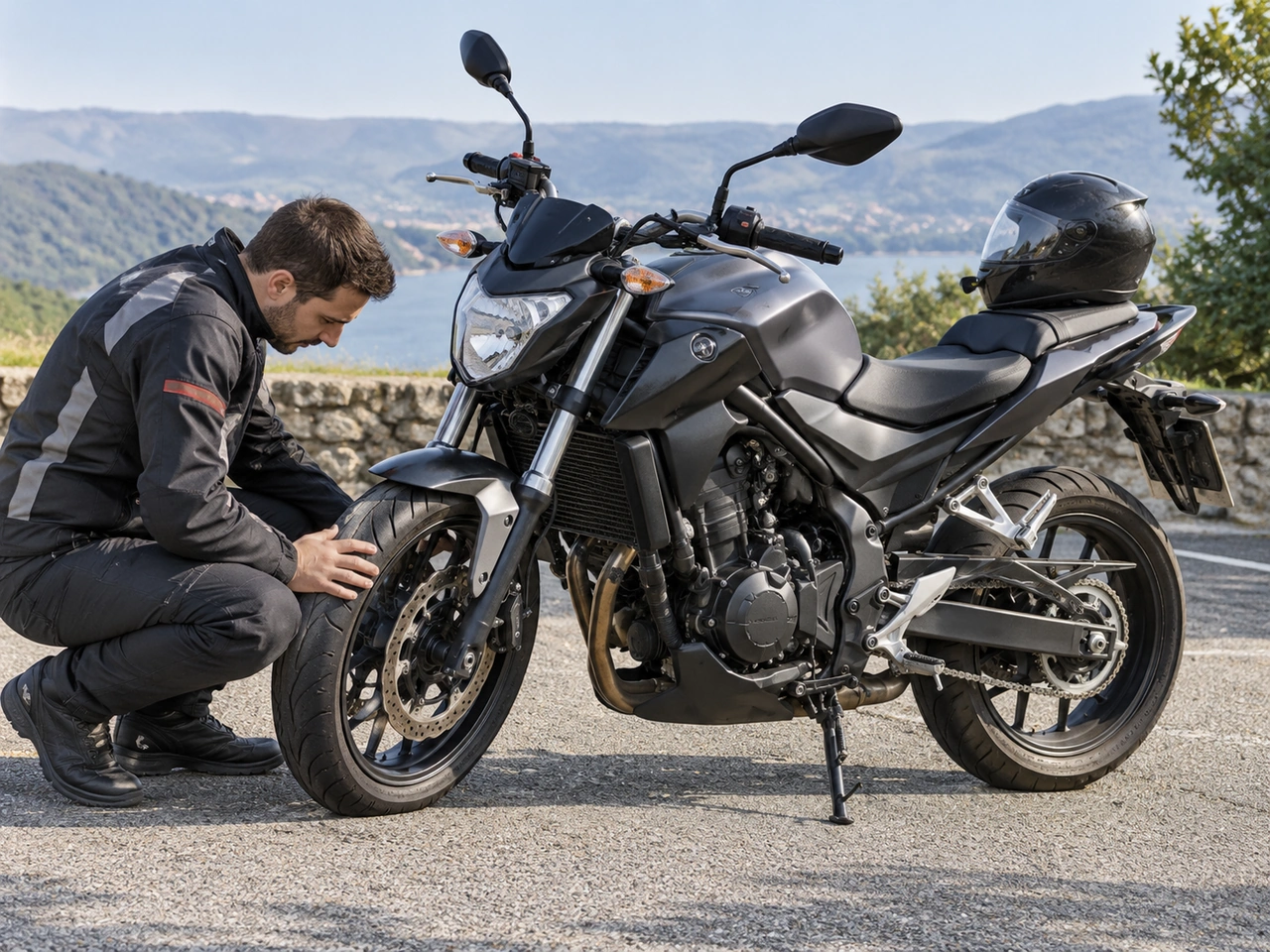 What should you check before starting a motorcycle journey?