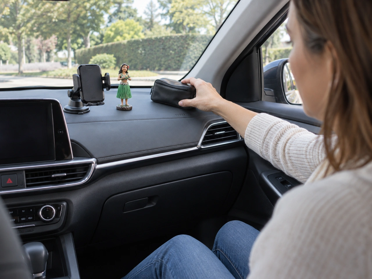 Why should you avoid placing objects on or over an airbag cover?