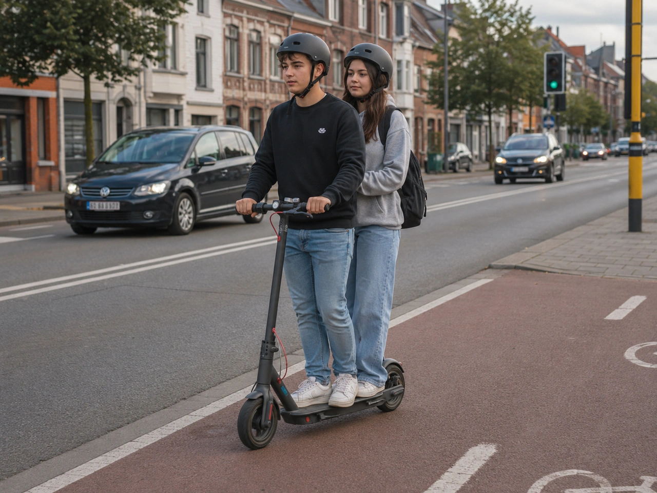 Pode transportar um passageiro numa trotineta elétrica comum na Bélgica?
