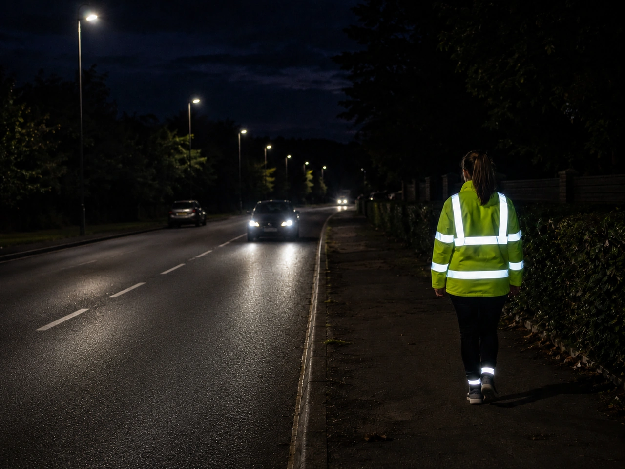 Why is it important to make yourself visible at night?