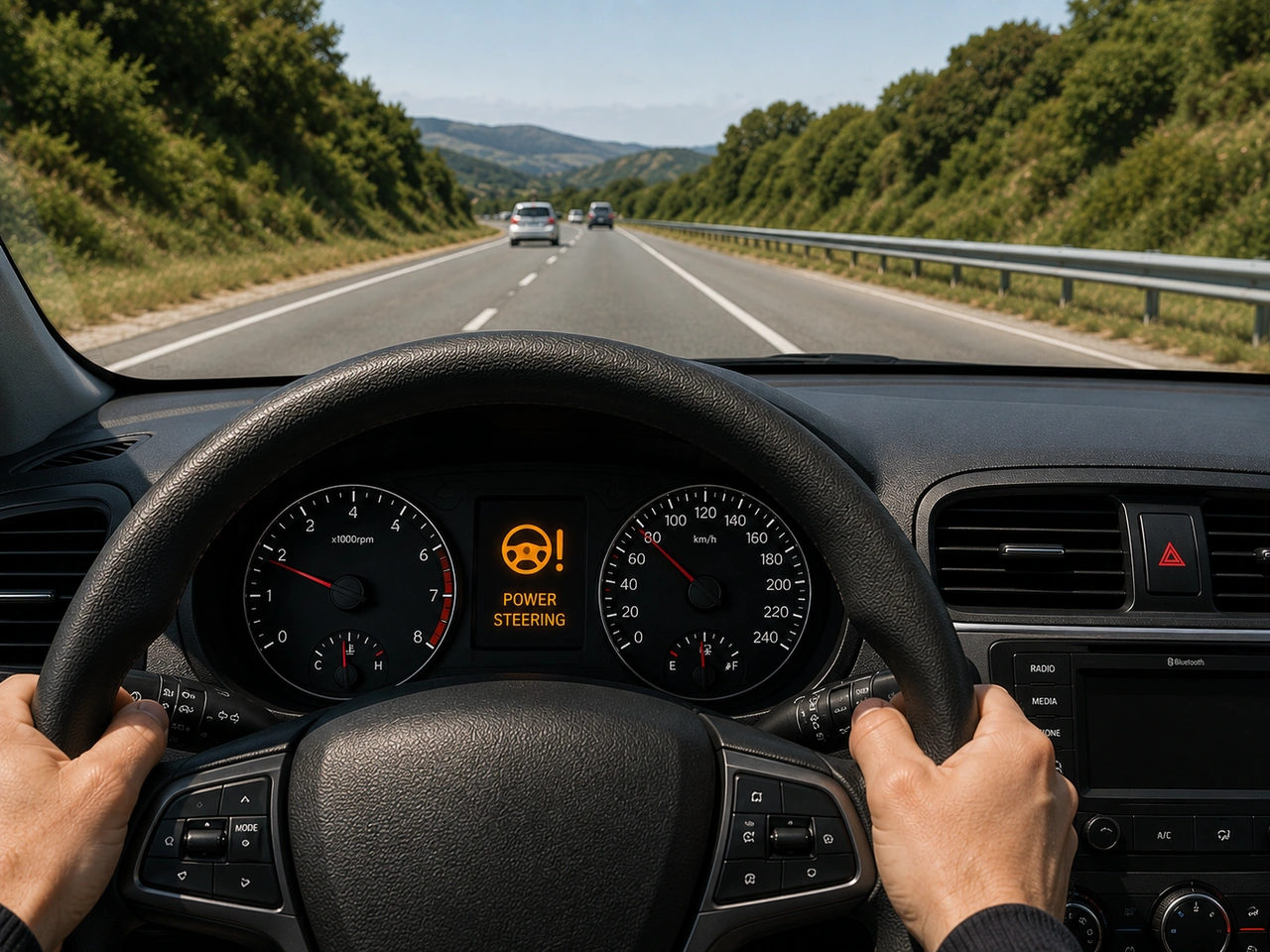 What should you do if the power steering suddenly stops assisting you?