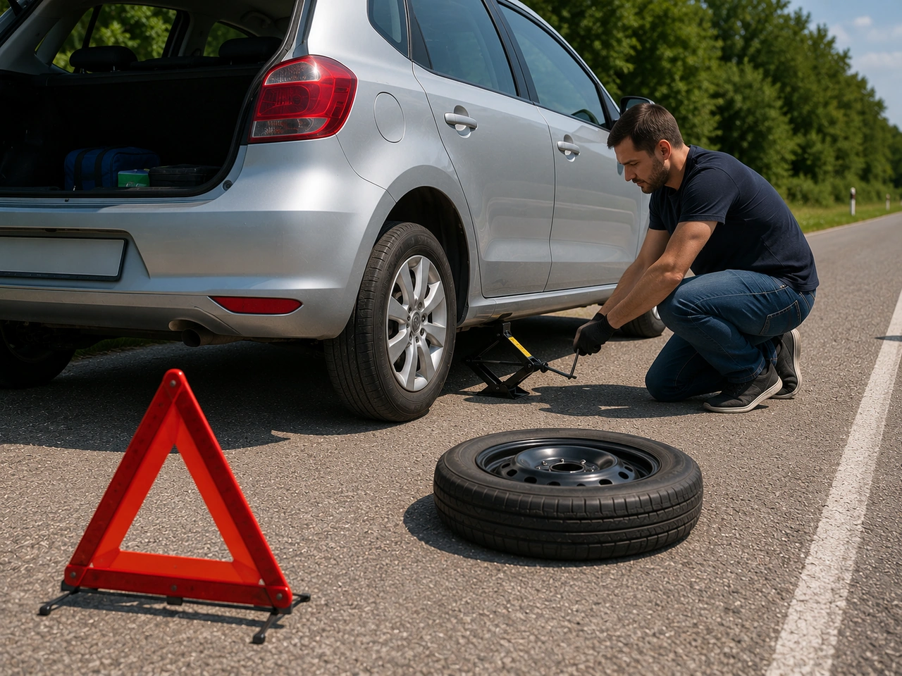 What is important when raising a vehicle with its jack?