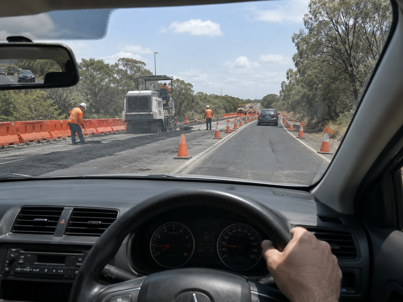 Why should you reduce speed when approaching roadworks?