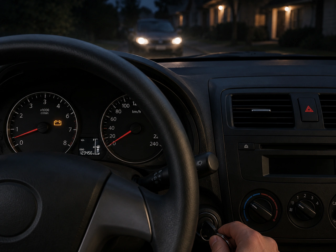 What can slow engine cranking or dim lights indicate?