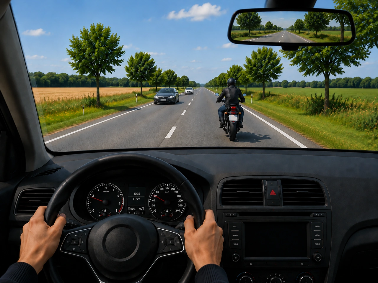 Why should you leave extra space behind a motorcycle?