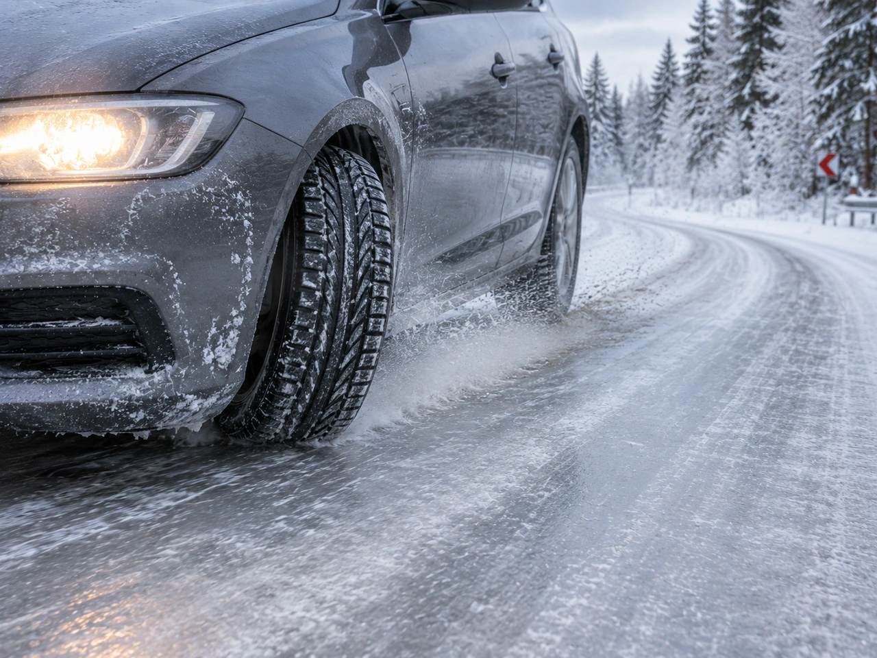 Why should you avoid sudden steering movements on snow or ice?